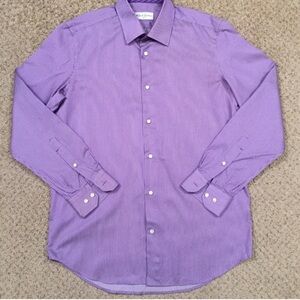 Robert Graham Men's Casual Button Down Shirt - Purple and White